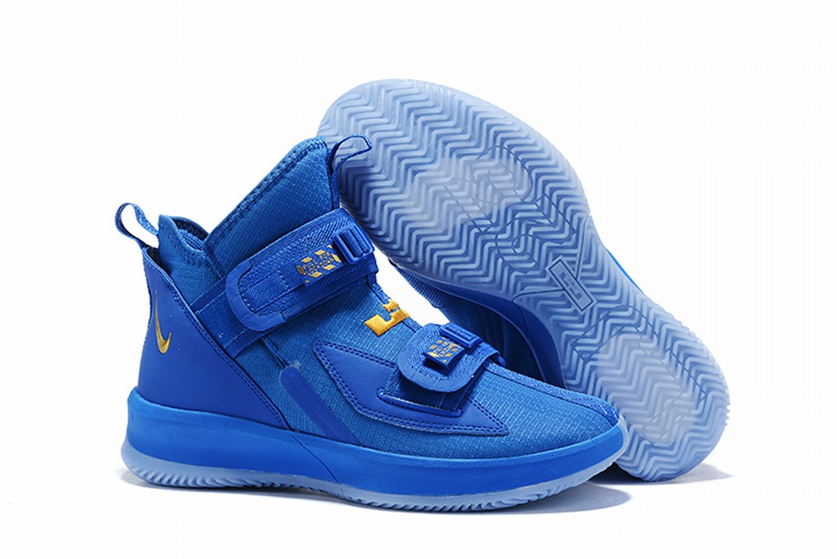 Nike Lebron James Soldier 13 Shoes Blue Golden